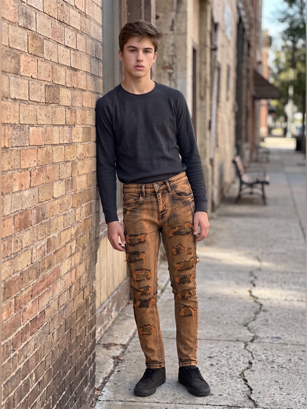 KDNK Men's Distressed Skinny Jeans 11 4 14 11
